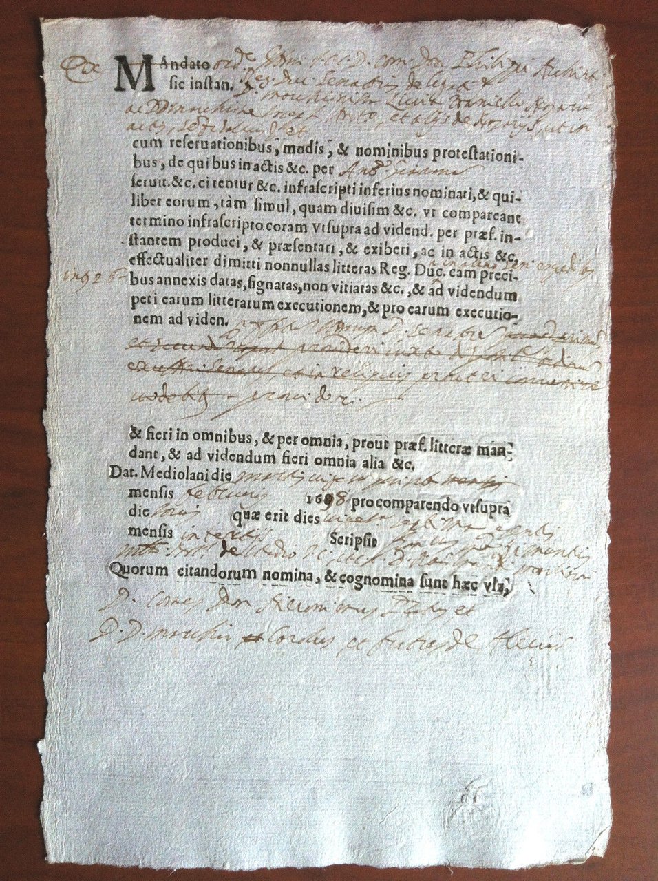 Mandato per istanza originale 1698 - E14644