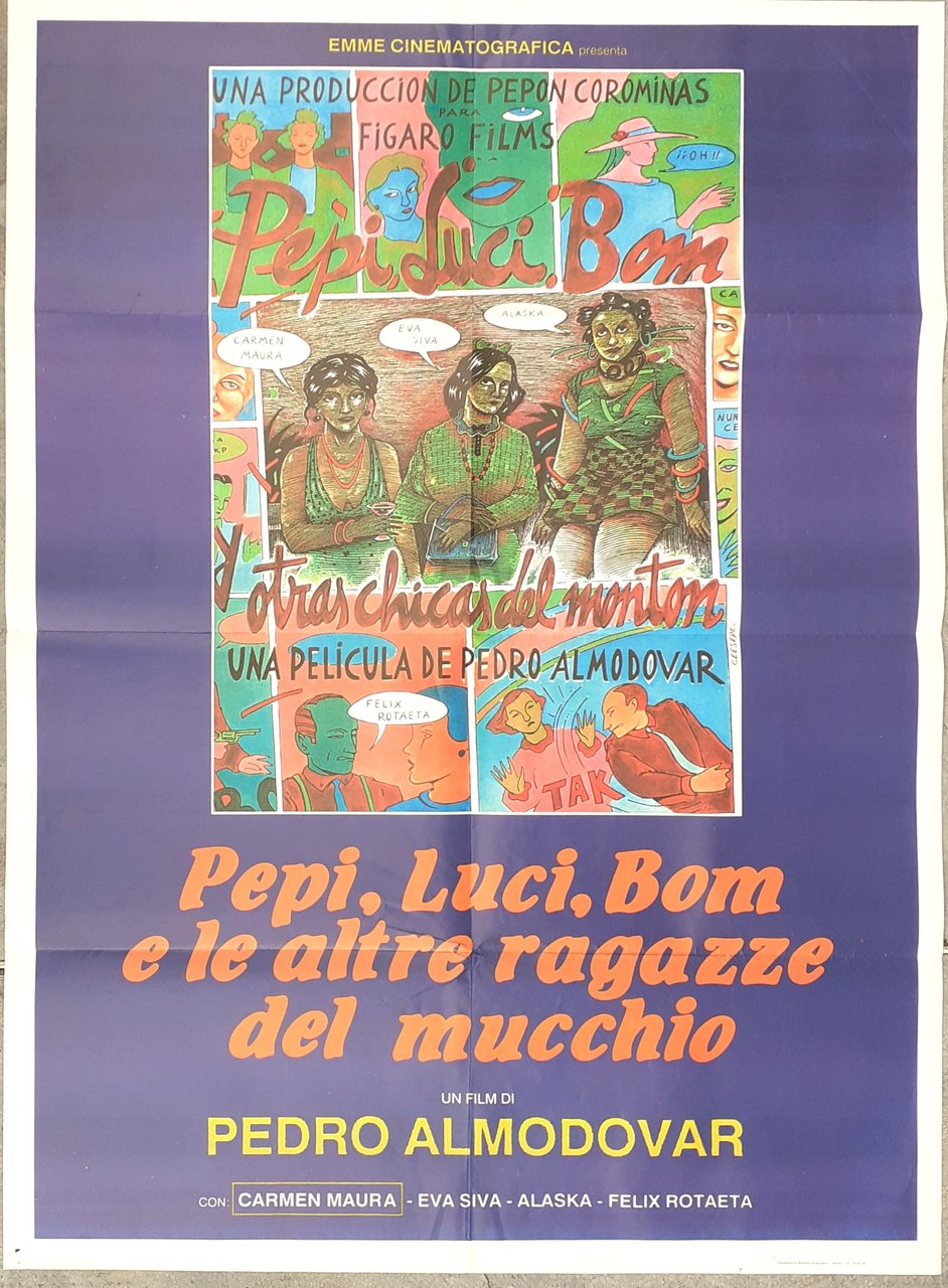 Manifesto "Pepi ,Luci, bom" Un Film di Pedro Almodovar 1980