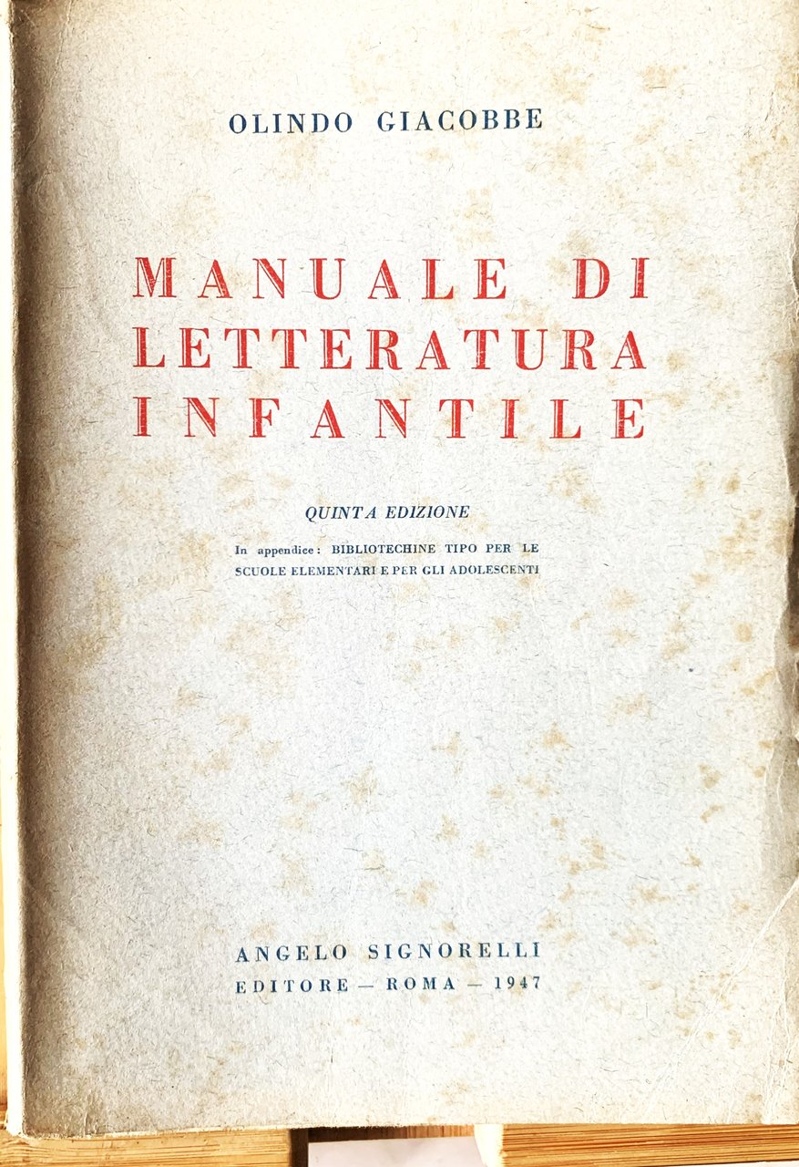 Manuale di Letteratura Infantile