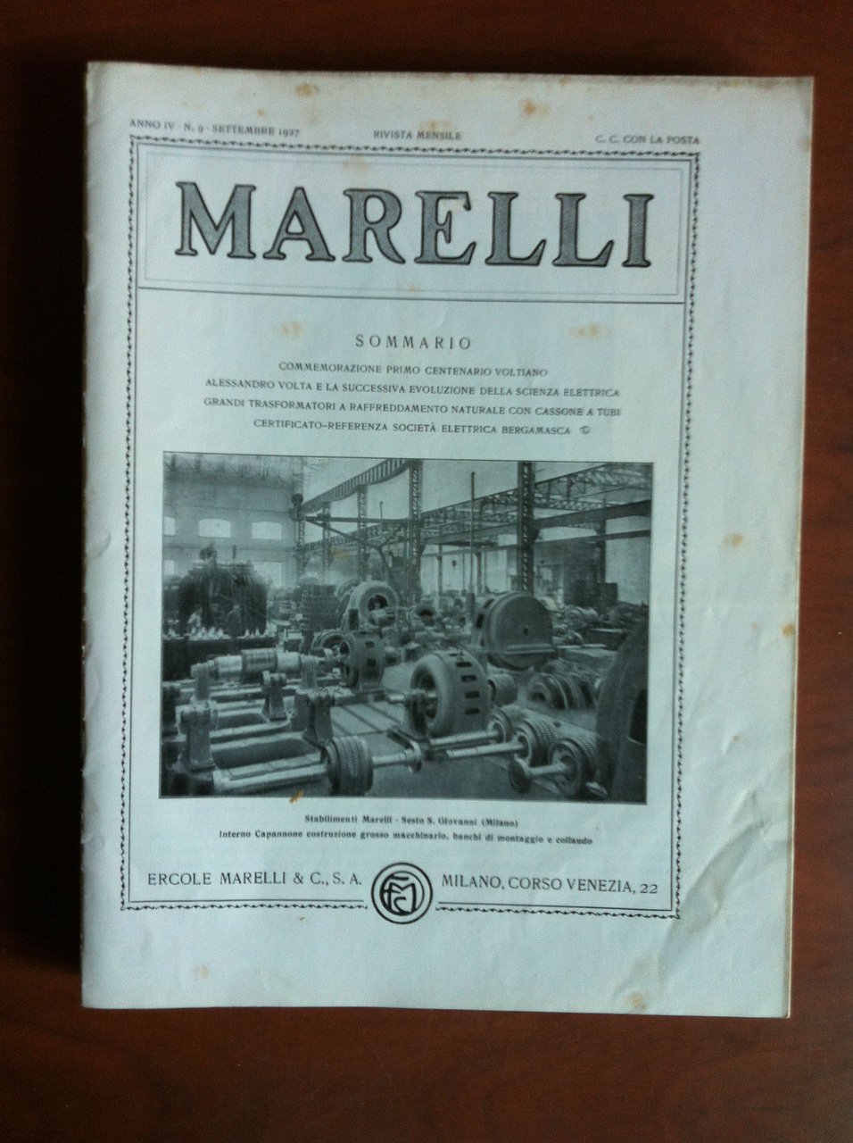 marelli Anno IV n^ 9 Settembre 1927 - E10133 | Immagine principale