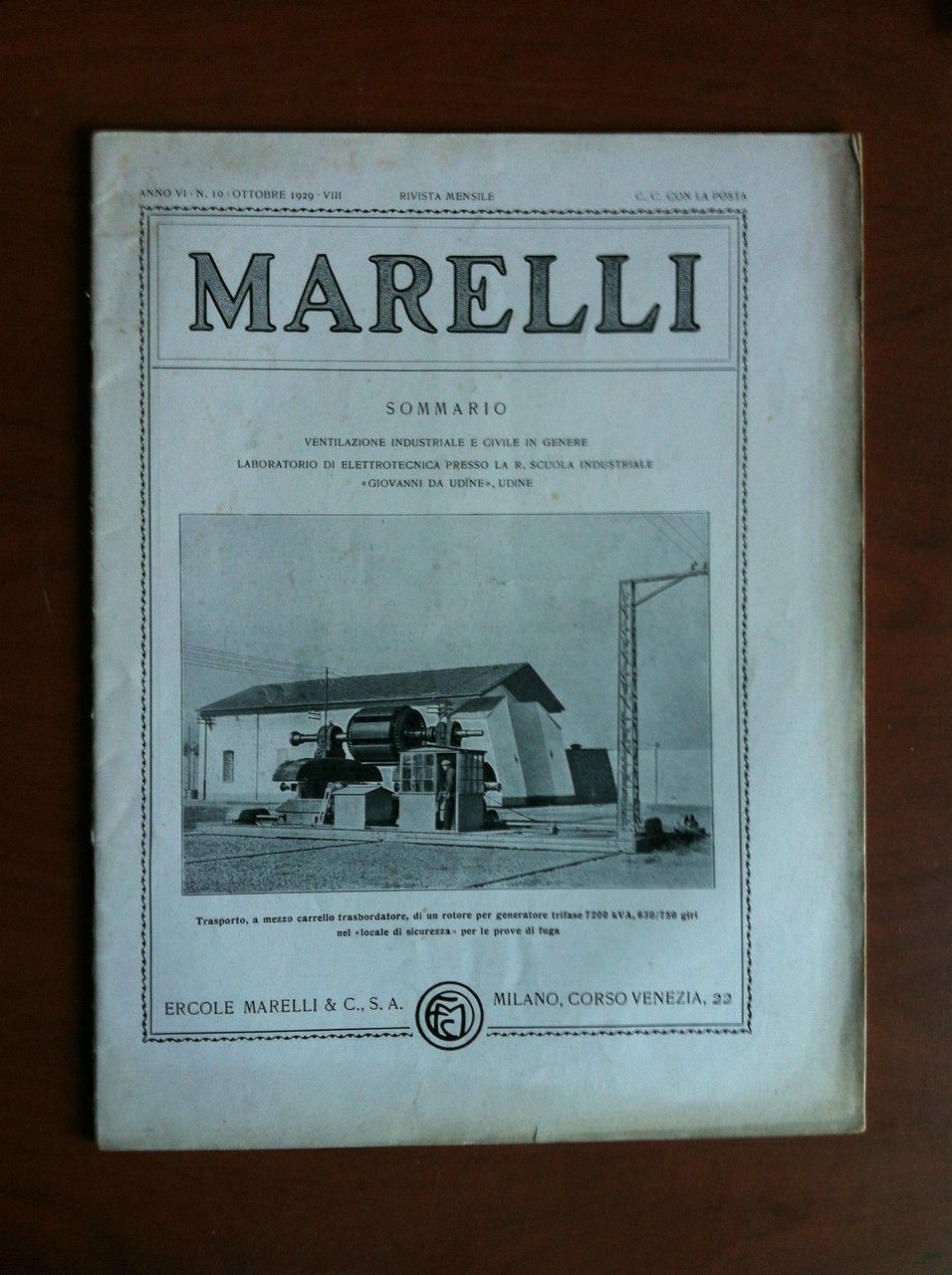 Marelli Anno VI n^ 10 Ottobre 1929 - E10147 | Immagine principale