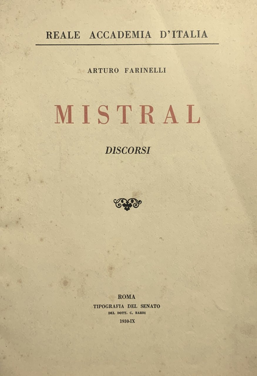 Mistral. Discorsi | Immagine principale