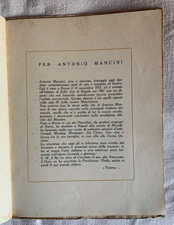 Mostra delle Opere di Antonio Mancini