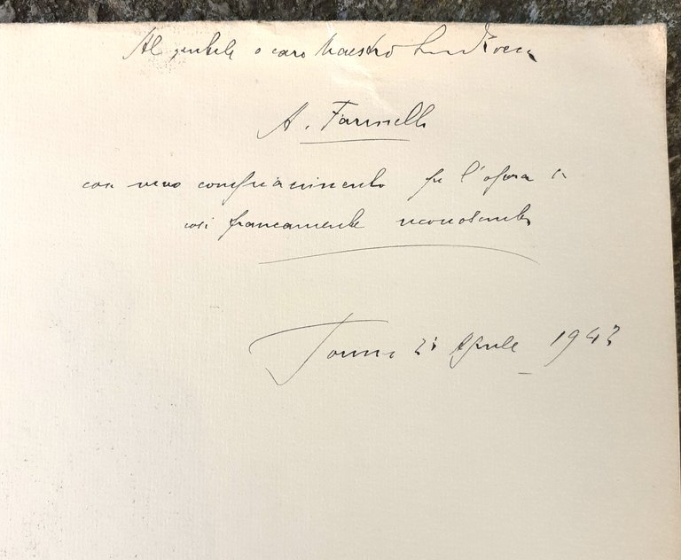 Mozart Celebrazione tenuta alla Reale Accademia d'Italia 1941 con dedica …