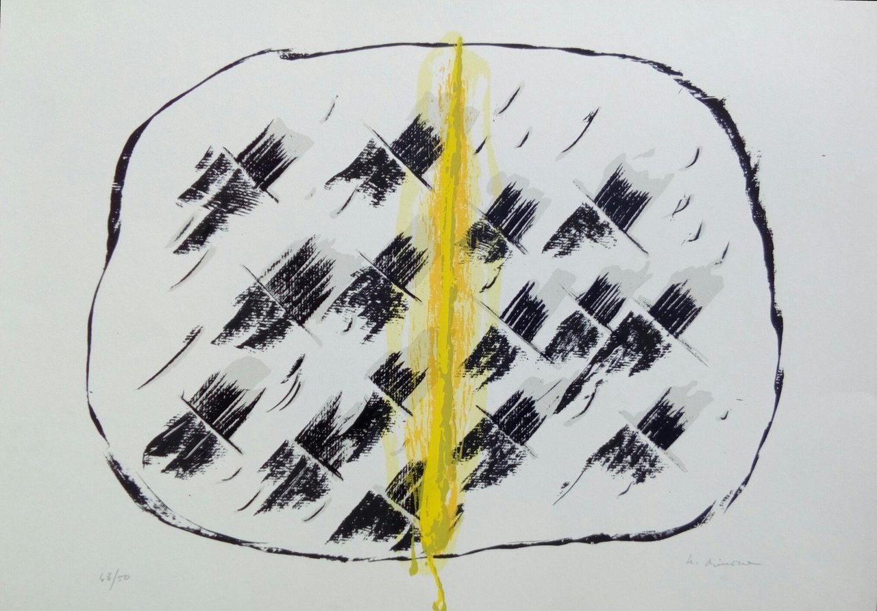 Nino Aimone Serigrafia "Intervento Giallo"