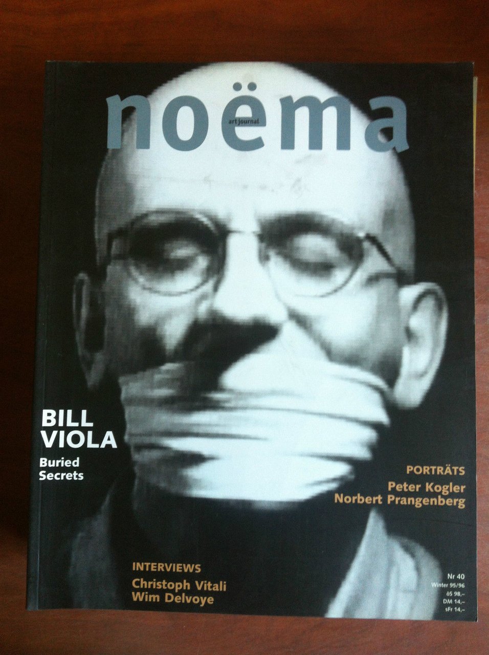 NOEMA Art Journal n^ 40 Winter 1995/96 Cover: Bill Viola | Immagine principale