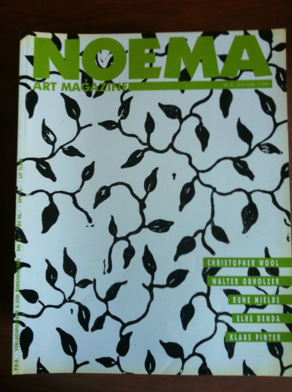 NOEMA Art Magazine n^ 30 - Mai/Juni 3/1990 Cover: Christopher …
