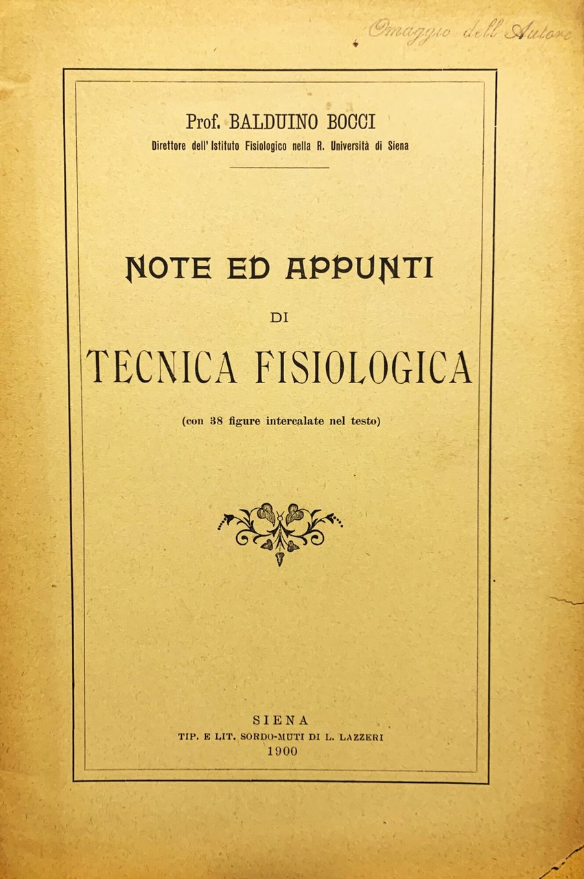 Note ed appunti di tecnica fisiologica | Immagine principale