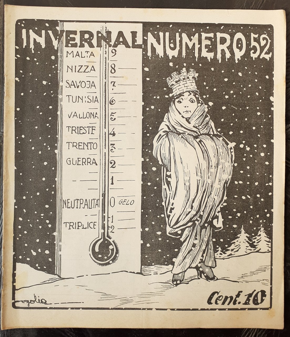 NUMERO settimanale umoristico N^52 1914 copertina Golia