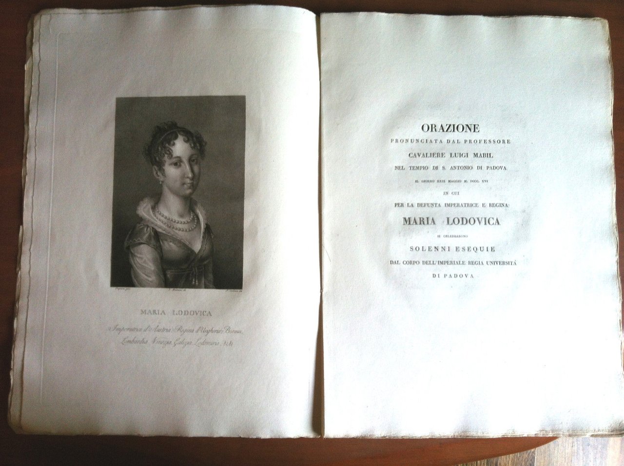Onori funebri Maria Lodovica Impreatrice Austria e Regina 1816 - …