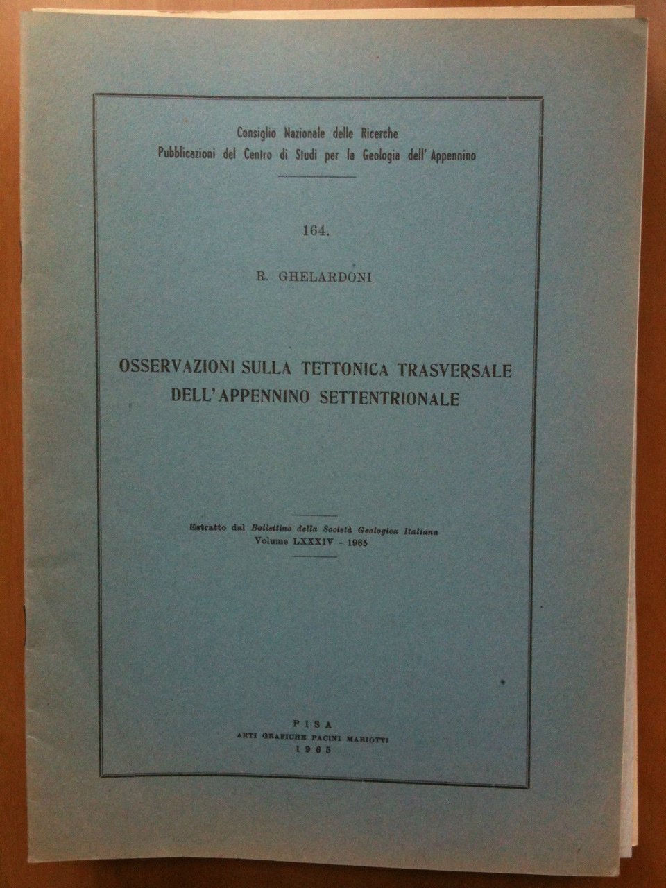 Osservazioni sulla tettonica trasversale dell'Appennino settentrionale 1965