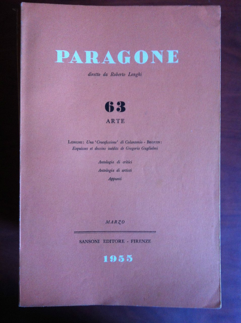 Paragone n^ 63 Arte Marzo 1955 Diretto da Roberto Longhi …