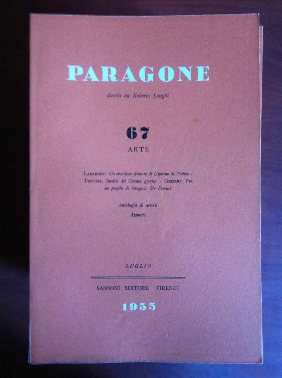 Paragone n^ 67 Arte Luglio 1955 Diretto da Roberto Longhi …