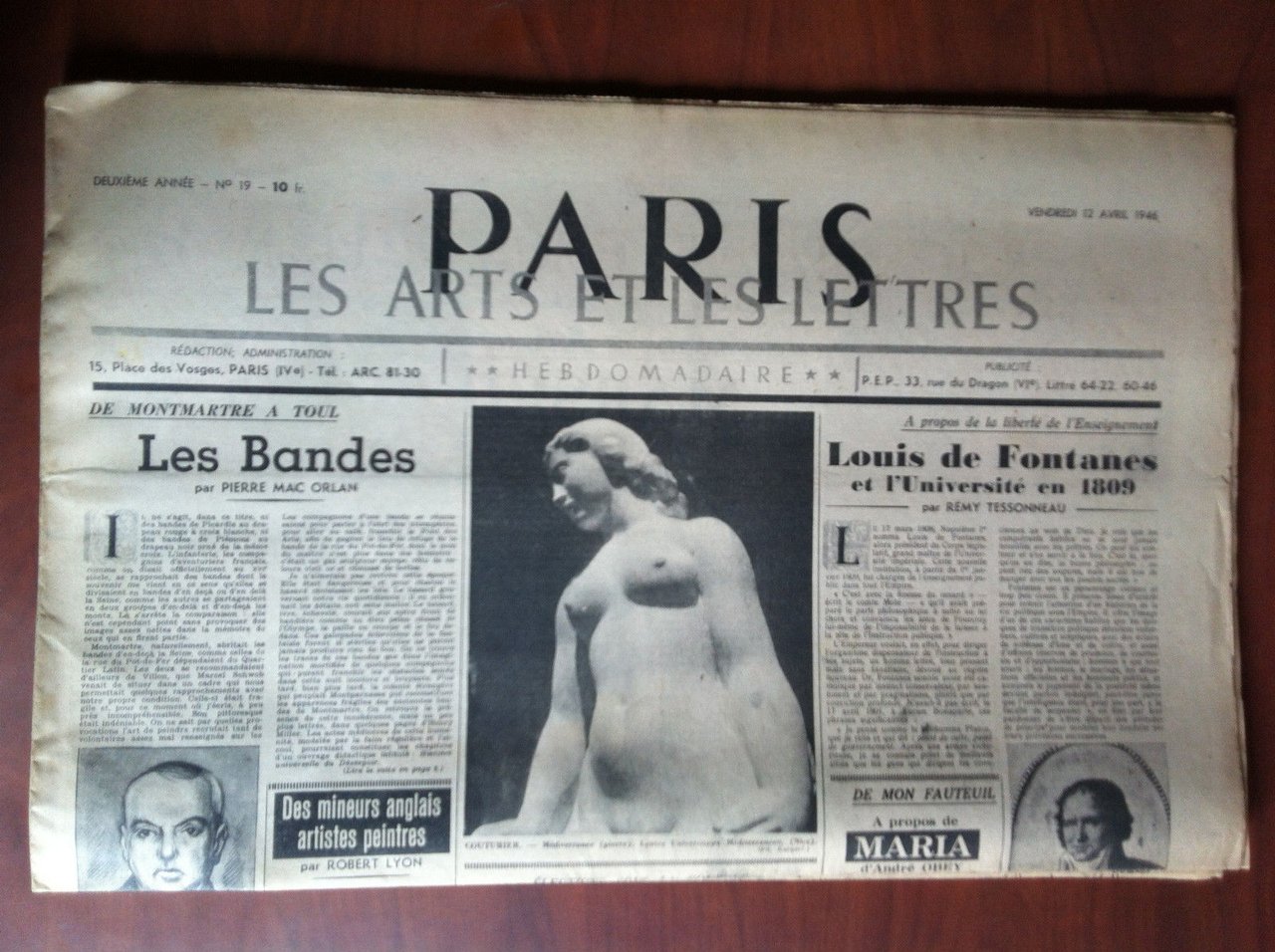 Paris les arts et les lettres 2^ année n^ 19 …