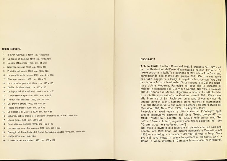 PERILLI catalogo la Bussola 1971