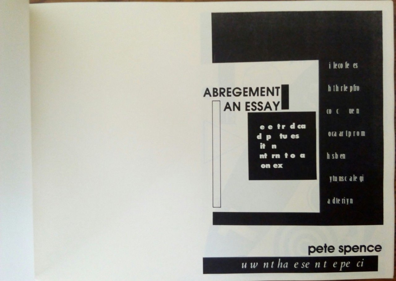 Pete Spence Abregement an essay 1996 poesia visiva