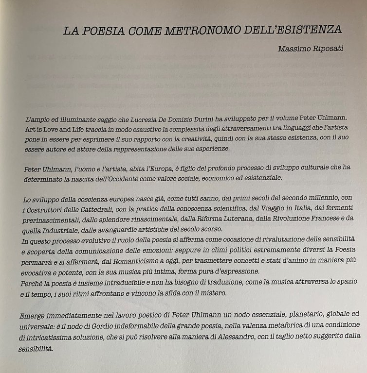 Peter Uhlmann. Art is Love and Life