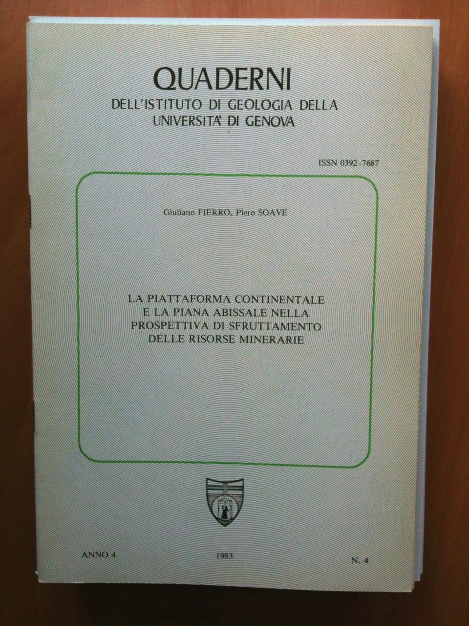 Piattaforma continentale e piana abissale prospettiva sfruttamento risorse 1983 | Immagine principale