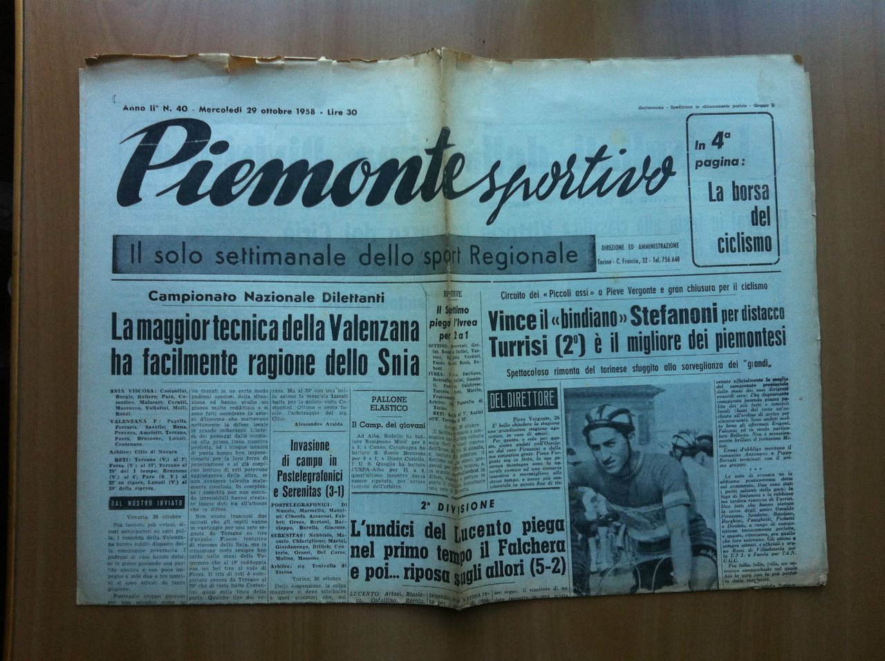 Piemonte Sportivo Anno II n^ 40 Mercoledì 29 Ottobre 1958 …