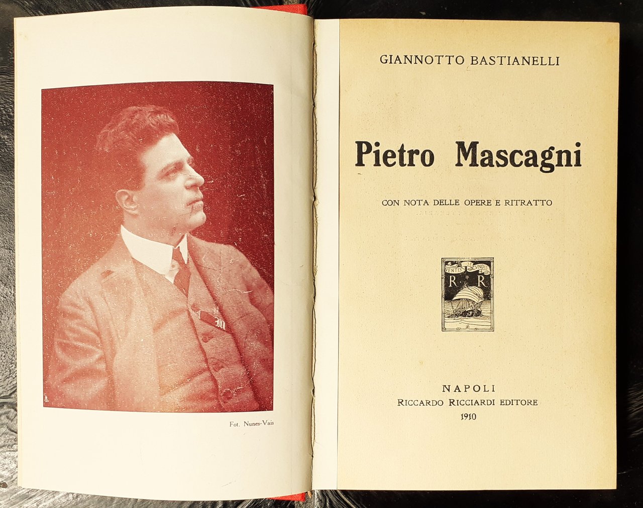 Pietro Mascagni con nota delle opere e ritratto Ricciardi Editore …