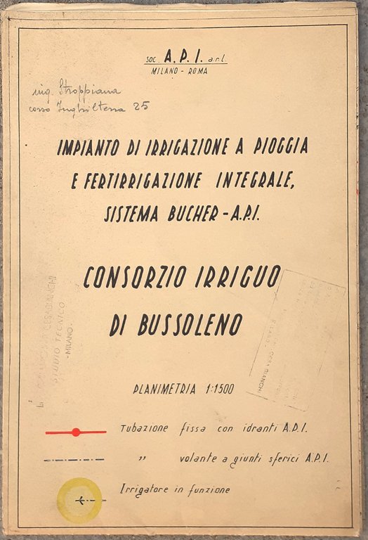 Planimetria 1:1500 del Consorzio Irriguo di Bussoleno (To) data non …