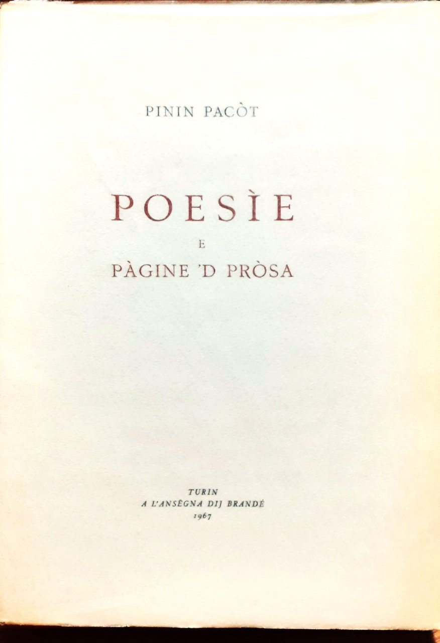 Poesìe e pàgine 'd pròsa | Immagine principale