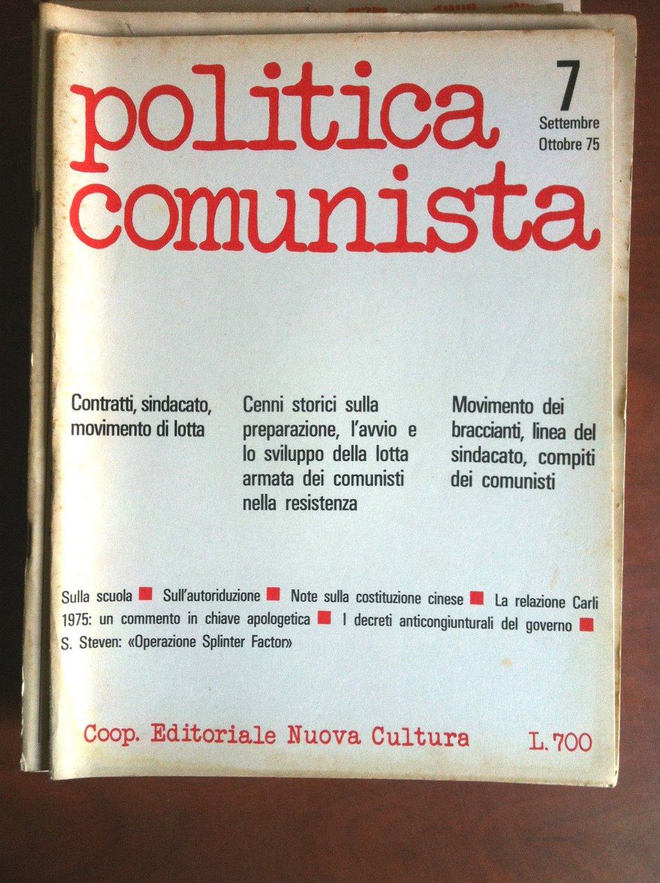 Politica Comunista n^ 7 Settembre/Ottobre 1975 - E11903