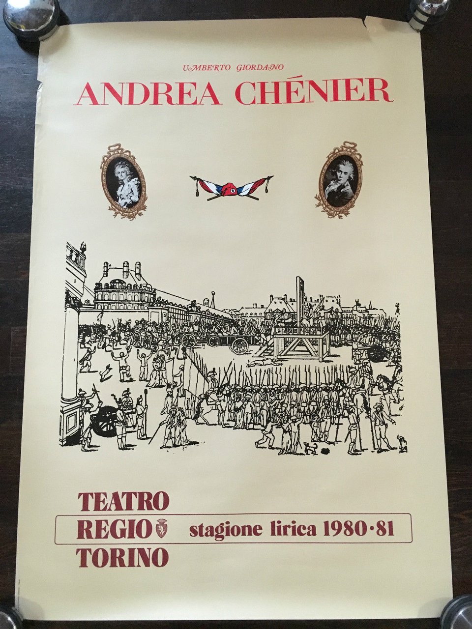 Poster Andrea Chénier di Umberto Giordano Teatro Regio Torino 1980/81 …