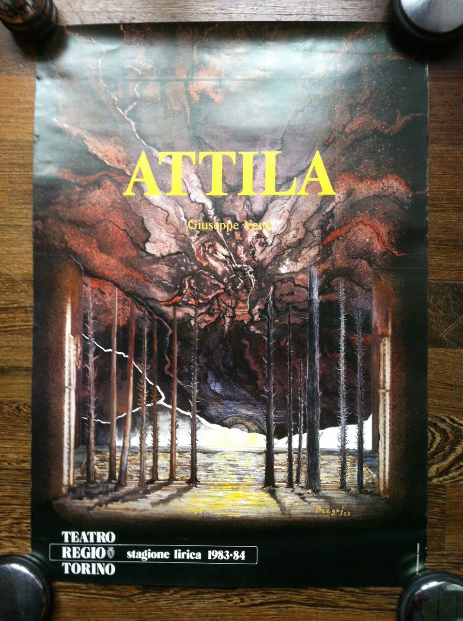 Poster Attila Giuseppe Verdi Teatro Regio Torino Stagione lirica 1983-84- …
