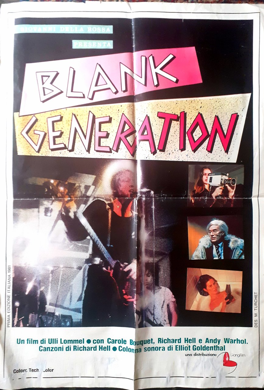Poster Blank Generation con Andy Warhol prima edizione Italiana 1981