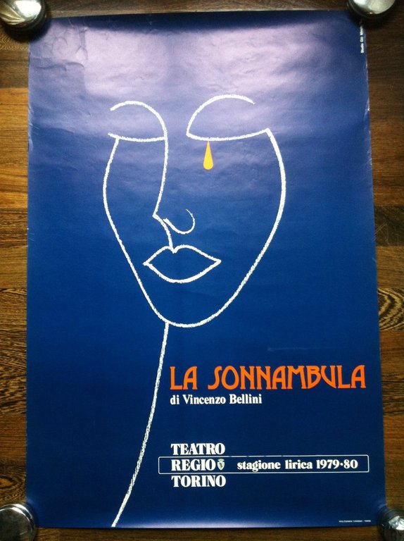 Poster La Sonnambula di Vincenzo Bellini Teatro Regio Torino 1979/80 - P72