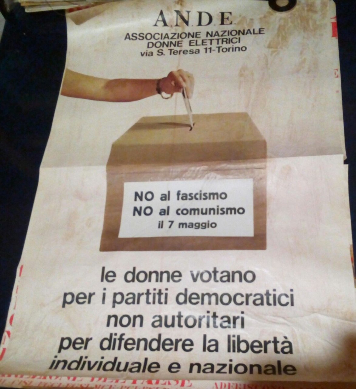 Poster originale Associazione Donne elettrici 1972