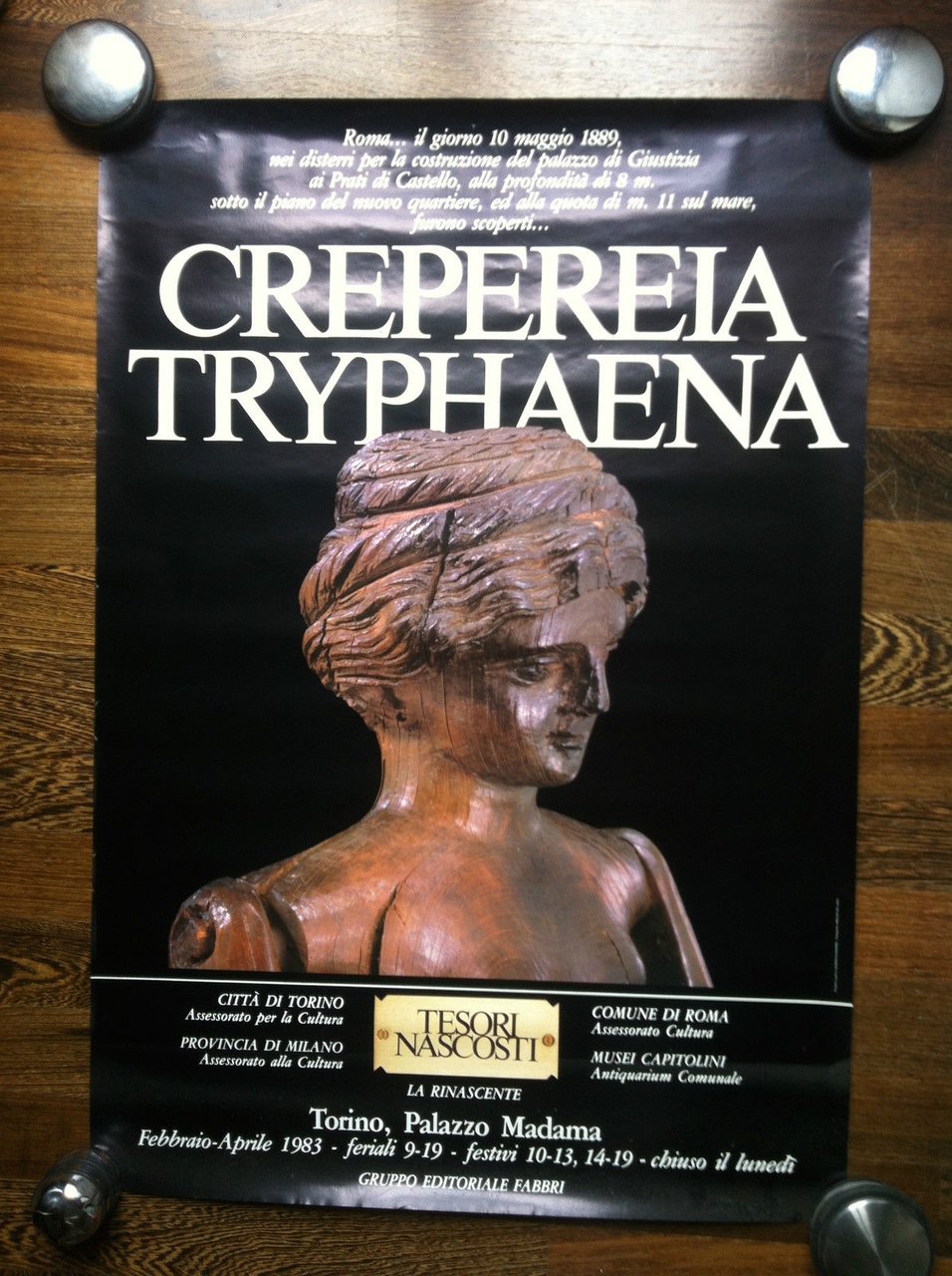 Poster originale Crepereia Tryphaena tesori nascosti Roma 1889 TO 1983 …