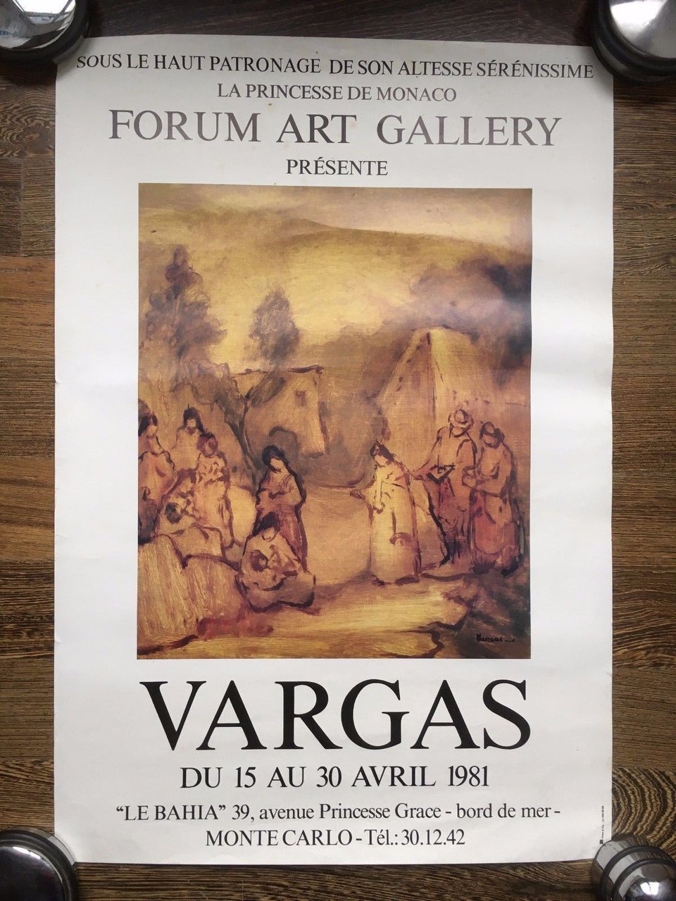 Poster originale della mostra di Vargas Le Bahia Montecarlo 1981 …