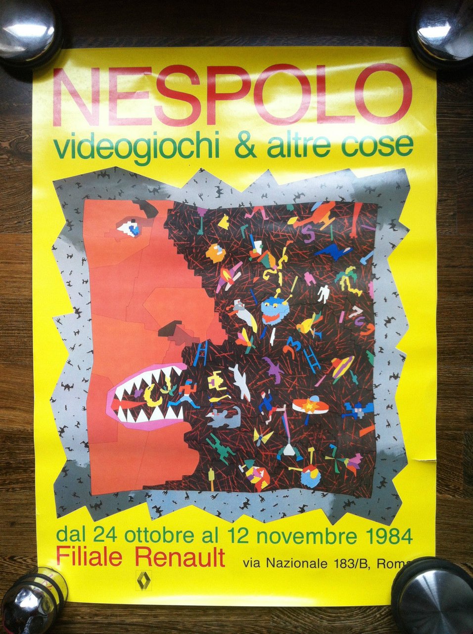 Poster originale di Ugo Nespolo Videogiochi &amp; altre cose Roma …