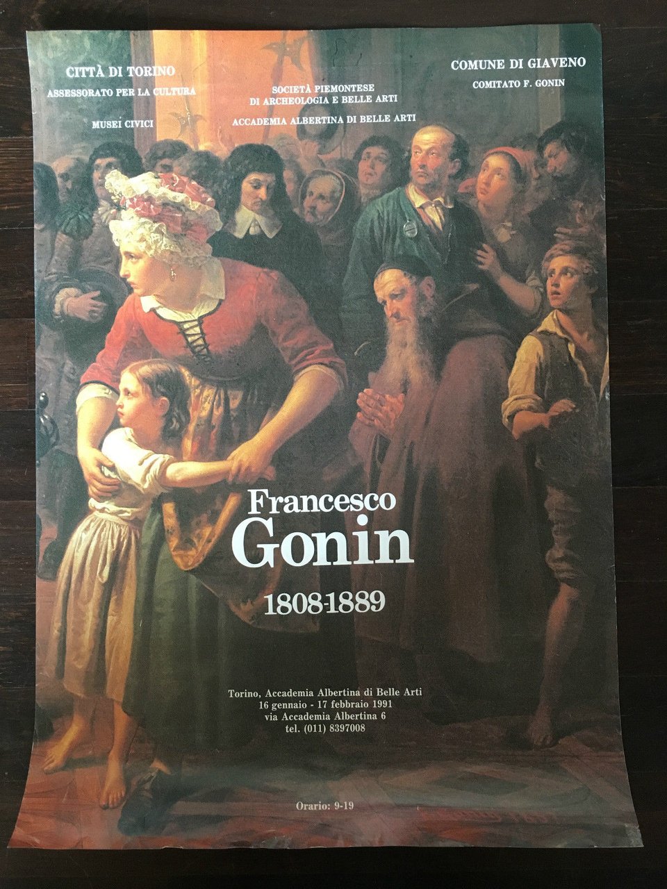 Poster originale mostra Francesco Gonin Accademia Albertina Torino 1991 - …