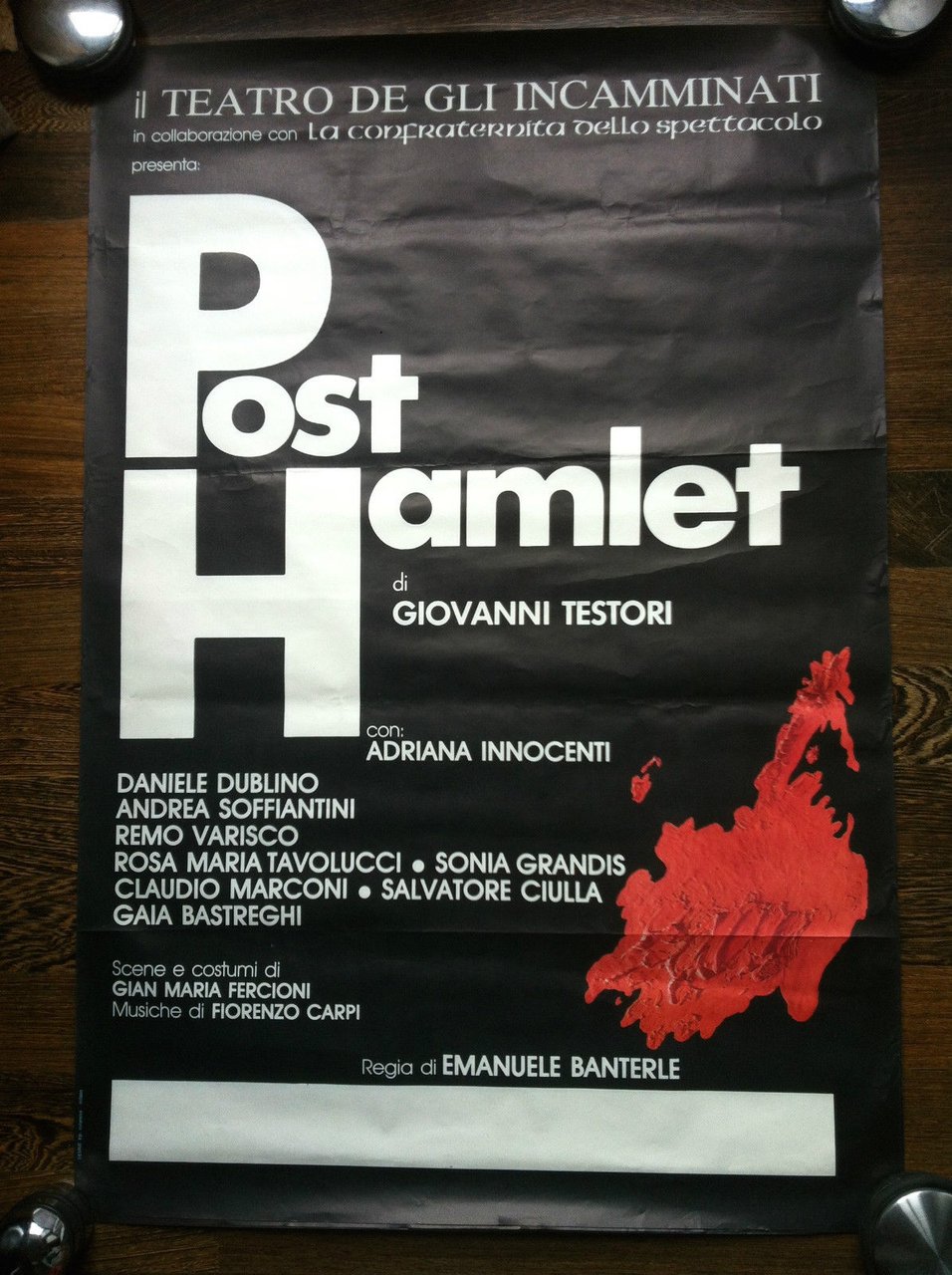 Poster originale Teatro Incamminati Post Hamlet di Giovanni Testori - …