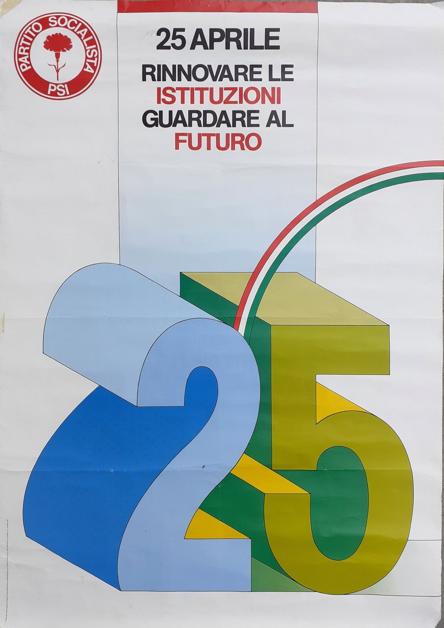 Poster PSI "25 Aprile" design Ettore Vitale 1987 | Immagine principale