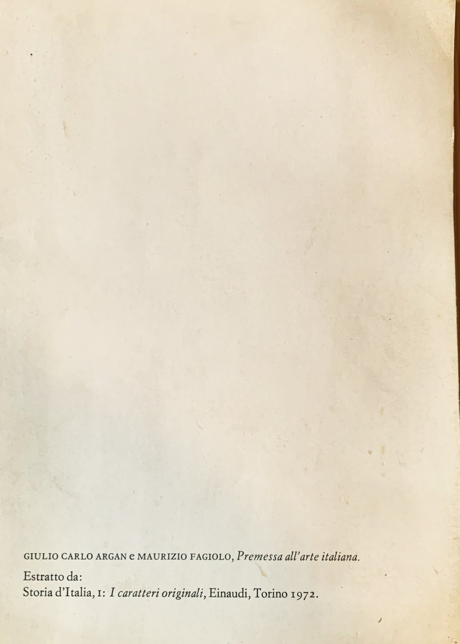 Premessa all'arte italiana | Immagine principale