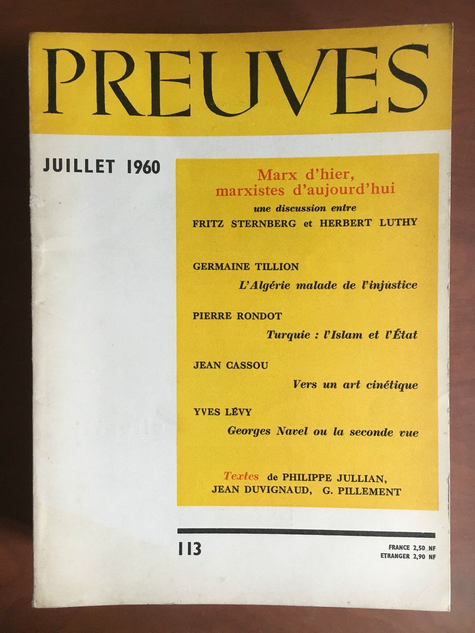 Preuves n^ 113 Juillet 1960 - E22036