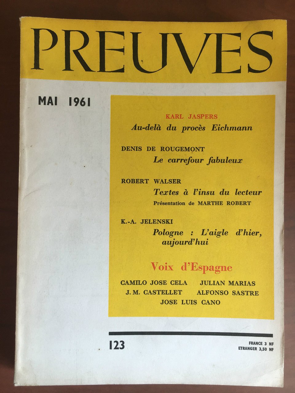 Preuves n^ 123 Mai 1961 - E21989