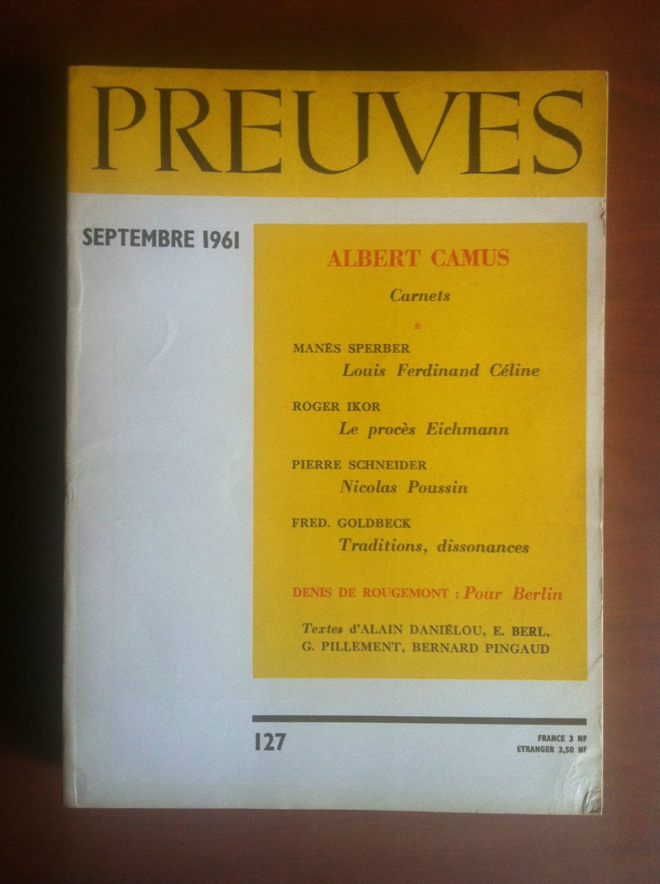 Preuves n^ 127 Septembre 1961 - E9026