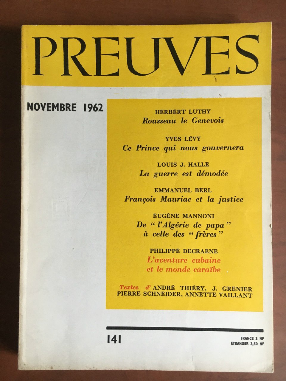 Preuves n^ 141 Novembre 1962 - E22046