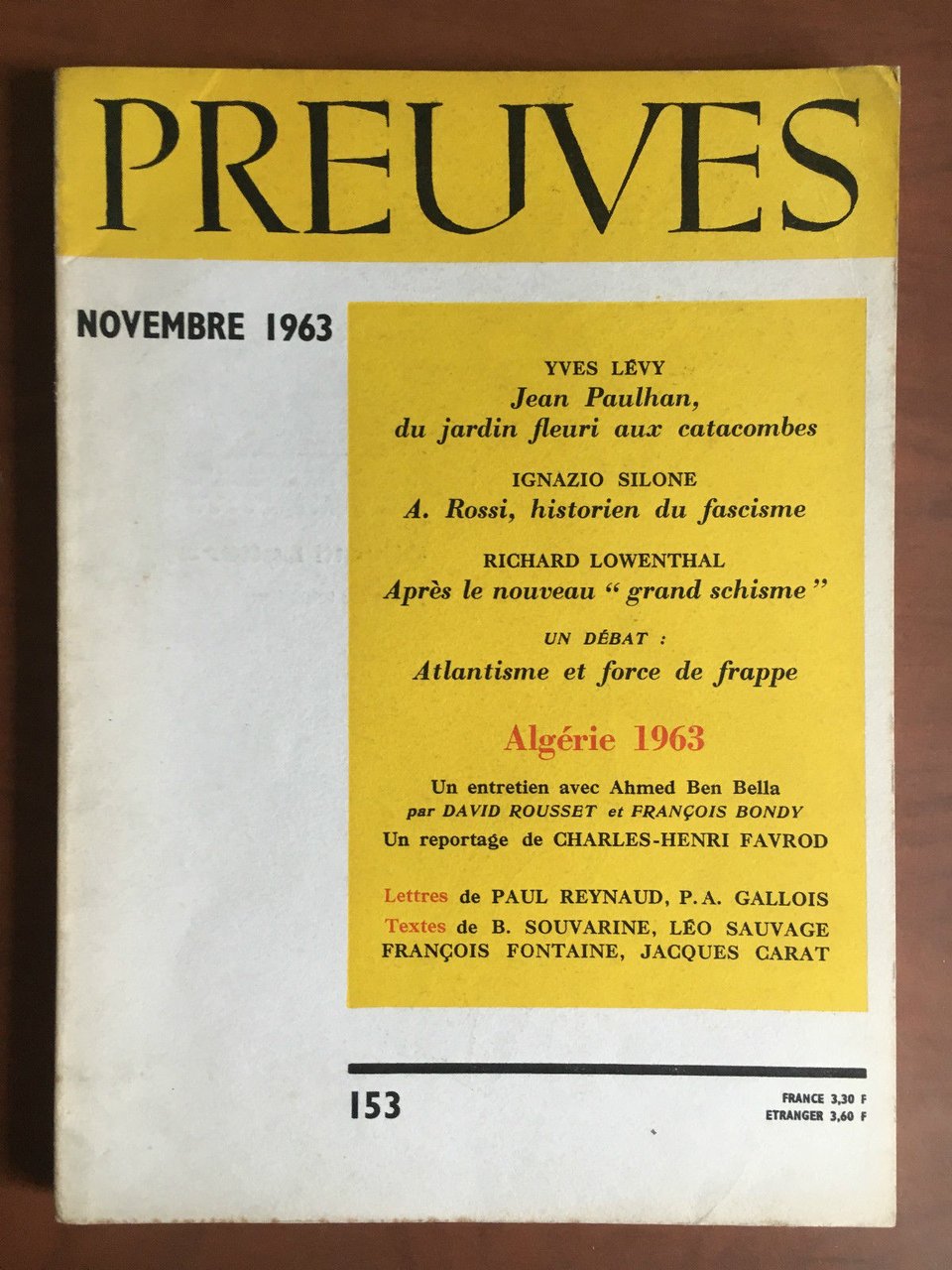 Preuves n^ 153 Novembre 1963 - E22048