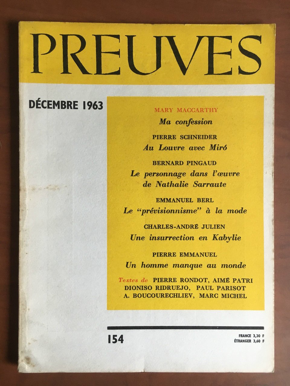 Preuves n^ 154 Décembre 1963 - E22049