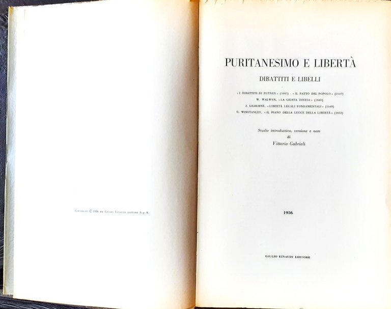 Puritanesimo e libertà. Dibattiti e libelli: "I dibattiti di Putney" …