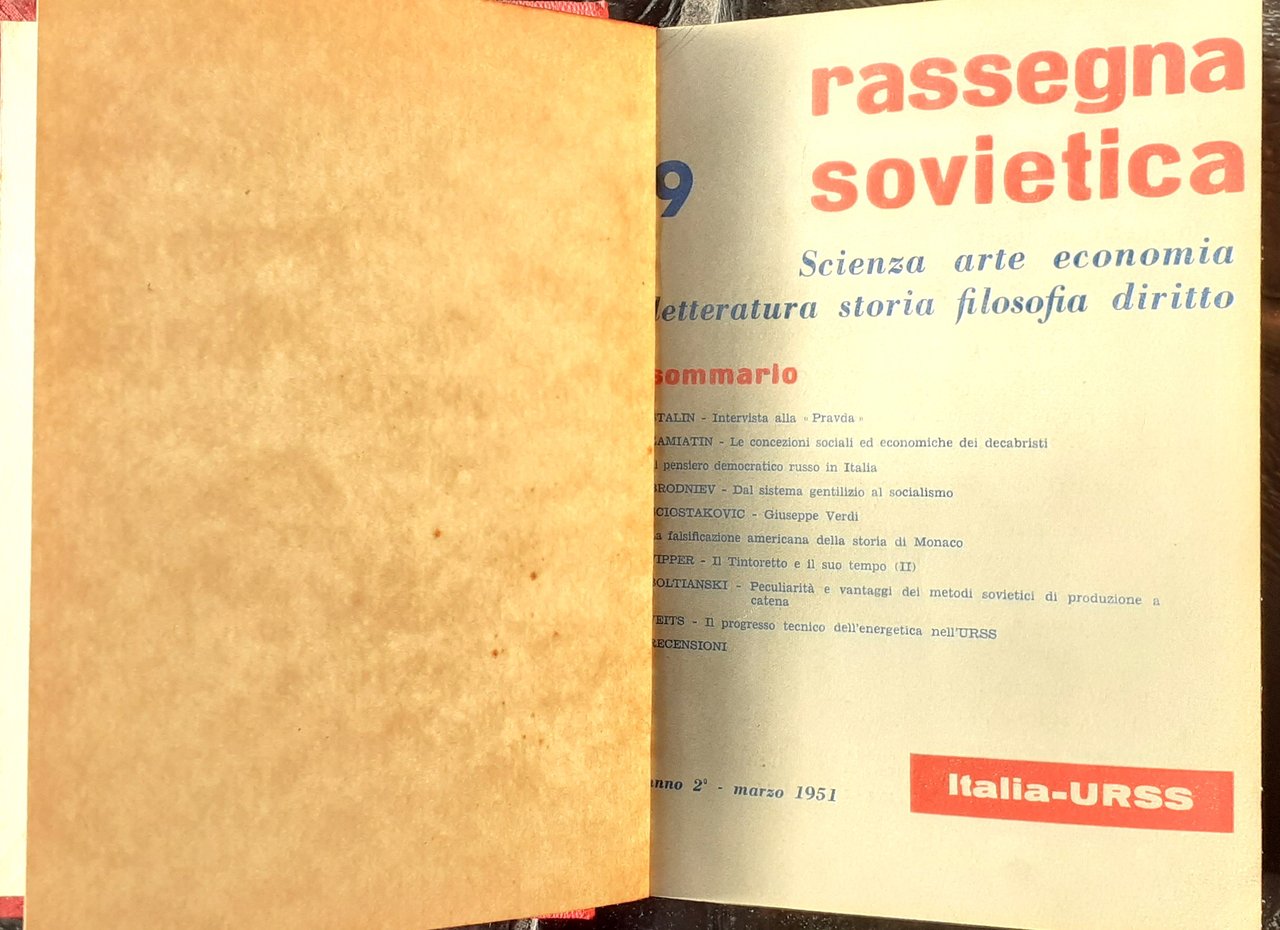 Rassegna sovietica. Mensile di scienza arte economia letteratura storia filosofia …