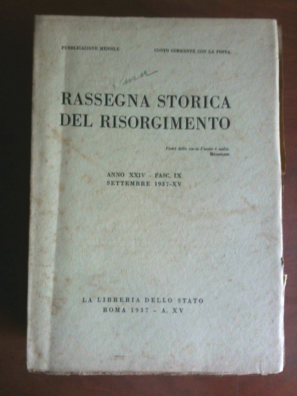 Rassegna Storica del Risorgimento Anno XXIV Fasc. IX Settembre 1937 …
