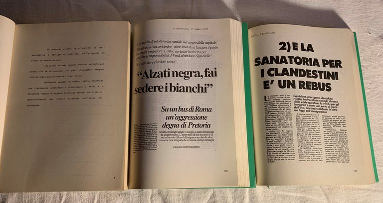 Razzismo e intolleranza nella società italiana. Materiali di documentazione (1988-1989). …
