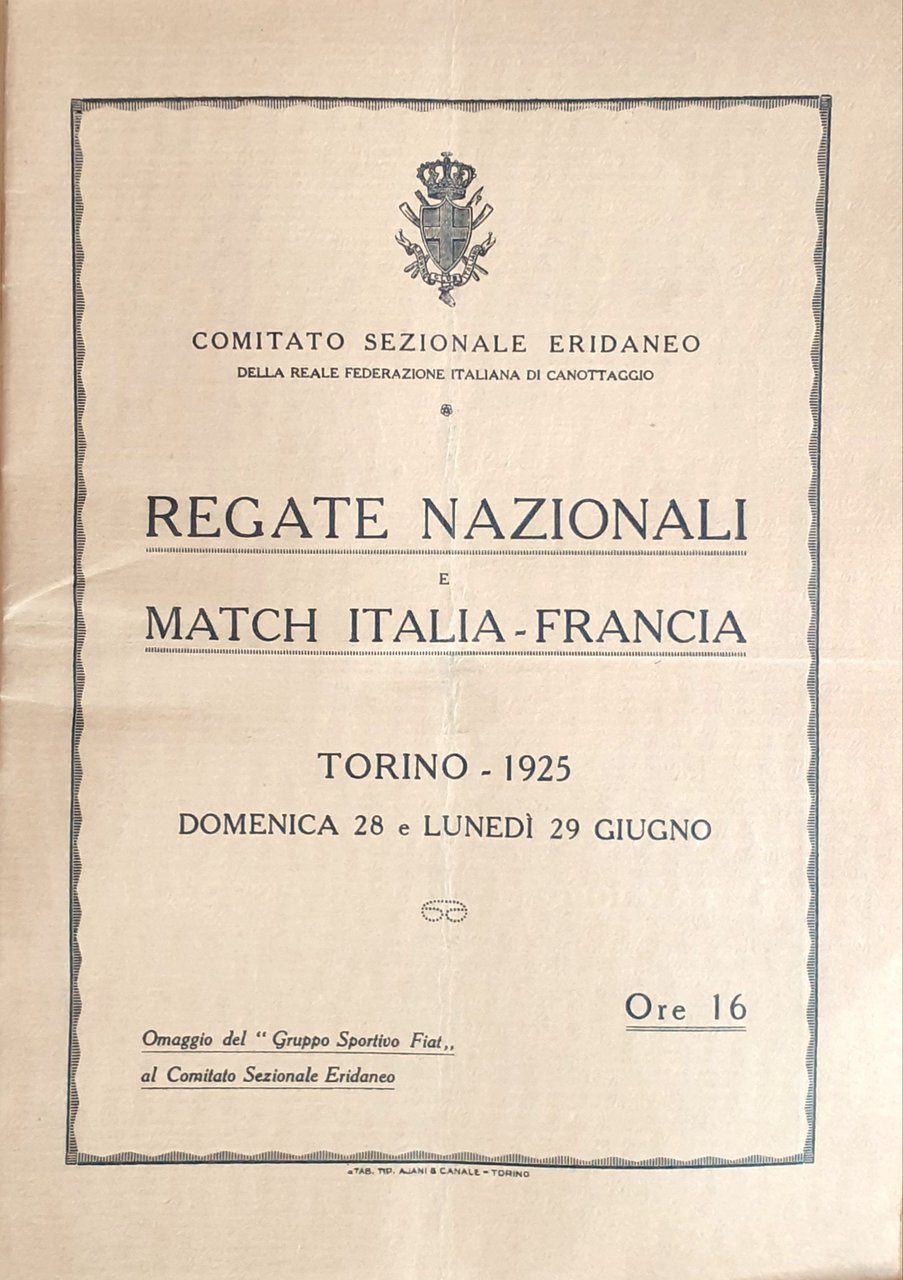 Regate Nazionali e Match Italia - Francia - Torino 1925